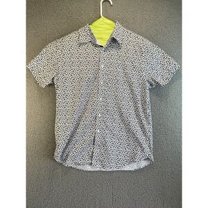 Construct Slim Fit Button Down Shirt, Mens, Size L  Black and White Floral